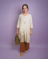 Aamra Beige Cotton Kurti Set